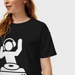 Футболка оверсайз женская Party dj, цвет: черный — фото 2