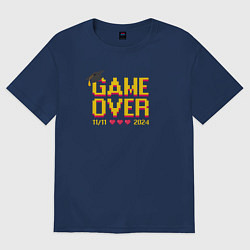 Футболка оверсайз женская 2024 game over, цвет: тёмно-синий