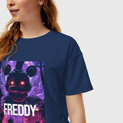 Футболка оверсайз женская Freddy - мишка Фредди, цвет: тёмно-синий — фото 2