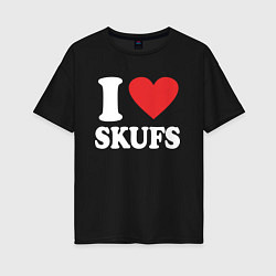 Футболка оверсайз женская I love - skufs, цвет: черный