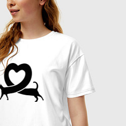 Футболка оверсайз женская Love cat, цвет: белый — фото 2