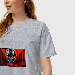 Футболка оверсайз женская Front 242 - tour with fla, цвет: меланж — фото 2