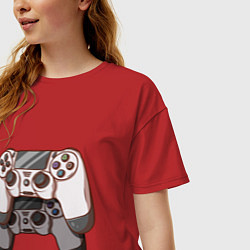 Футболка оверсайз женская Dualshock 4, цвет: красный — фото 2