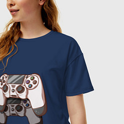 Футболка оверсайз женская Dualshock 4, цвет: тёмно-синий — фото 2