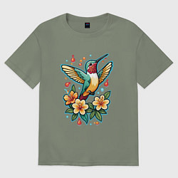 Женская футболка оверсайз Колибри Ника