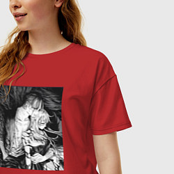 Футболка оверсайз женская Ашаф ворон, цвет: красный — фото 2