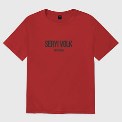Футболка оверсайз женская Seryi volk - серый волк, цвет: красный