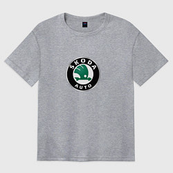 Женская футболка оверсайз Skoda auto brend