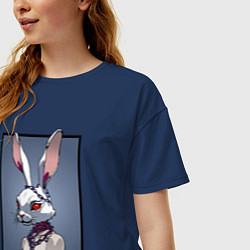 Футболка оверсайз женская Плохой заяц, цвет: тёмно-синий — фото 2