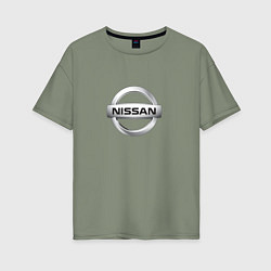 Футболка оверсайз женская Nissan logo, цвет: авокадо