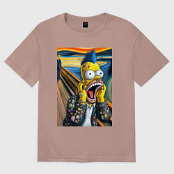 Женская футболка оверсайз Гомер Симпсон кричит - мем нейросеть