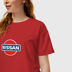 Футболка оверсайз женская Nissan avto brend, цвет: красный — фото 2