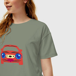 Футболка оверсайз женская Машина тигрица, цвет: авокадо — фото 2