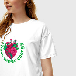 Футболка оверсайз женская Энергия сердца, цвет: белый — фото 2