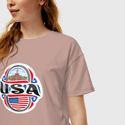 Футболка оверсайз женская Style USA, цвет: пыльно-розовый — фото 2