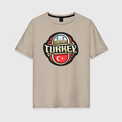 Футболка оверсайз женская Турция, цвет: миндальный