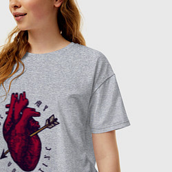 Футболка оверсайз женская Be my valentine, цвет: меланж — фото 2