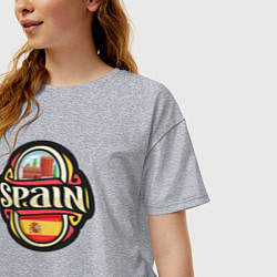 Футболка оверсайз женская Spain, цвет: меланж — фото 2