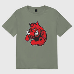 Футболка оверсайз женская Дикий кабанчик, цвет: авокадо