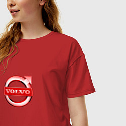 Футболка оверсайз женская Volvo red logo, цвет: красный — фото 2