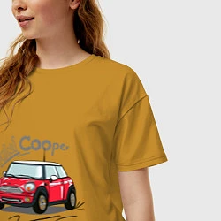 Футболка оверсайз женская Mini Cooper, цвет: горчичный — фото 2