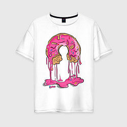Женская футболка оверсайз Пончик