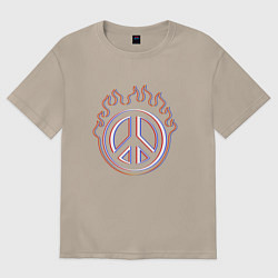 Женская футболка оверсайз Пламя мира