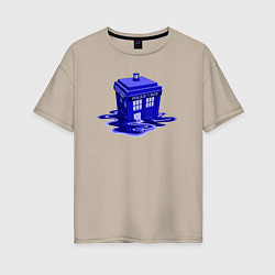 Футболка оверсайз женская Tardis ink, цвет: миндальный