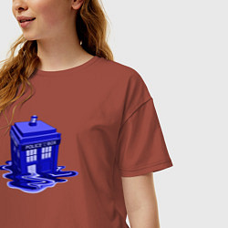 Футболка оверсайз женская Tardis ink, цвет: кирпичный — фото 2