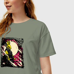 Футболка оверсайз женская Пушистый защитник, цвет: авокадо — фото 2