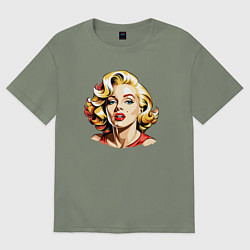 Женская футболка оверсайз Мэрилин Монро шарж