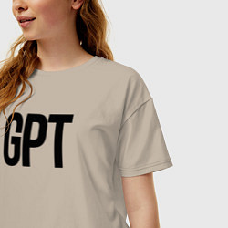 Футболка оверсайз женская GPT, цвет: миндальный — фото 2