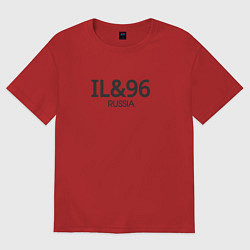 Футболка оверсайз женская Ил-96 - самолёт, цвет: красный