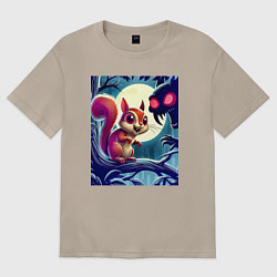 Женская футболка оверсайз Милая пушистая лесная белочка - ужас