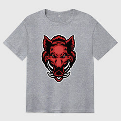 Женская футболка оверсайз Красный боров