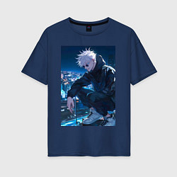 Женская футболка оверсайз Магическая битва Сатору Годзё арт