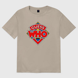 Футболка оверсайз женская Guess who, цвет: миндальный