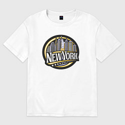 Футболка оверсайз женская USA New York, цвет: белый