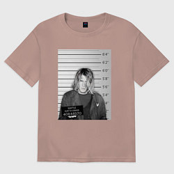 Женская футболка оверсайз Курт Кобейн арестован