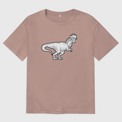 Женская футболка оверсайз Петух динозавр