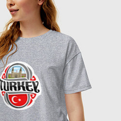 Футболка оверсайз женская Turkey country, цвет: меланж — фото 2