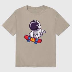 Женская футболка оверсайз Скейтер космонавт