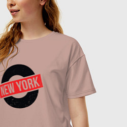 Футболка оверсайз женская USA NY, цвет: пыльно-розовый — фото 2