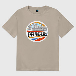 Футболка оверсайз женская Prague Czechia, цвет: миндальный