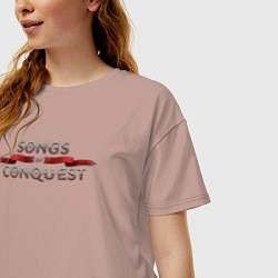 Футболка оверсайз женская Songs of conquest logo, цвет: пыльно-розовый — фото 2