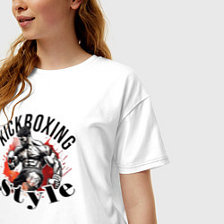 Футболка оверсайз женская Kickboxing style, цвет: белый — фото 2