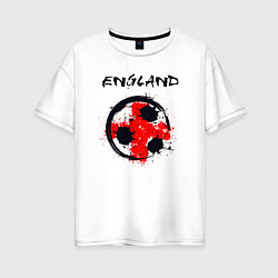 Футболка оверсайз женская Football England, цвет: белый