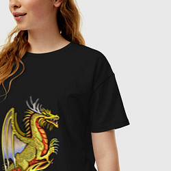 Футболка оверсайз женская HOMM3 gold dragon, цвет: черный — фото 2