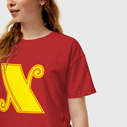 Футболка оверсайз женская Знак X, цвет: красный — фото 2