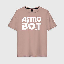 Футболка оверсайз женская Astro bot logo, цвет: пыльно-розовый